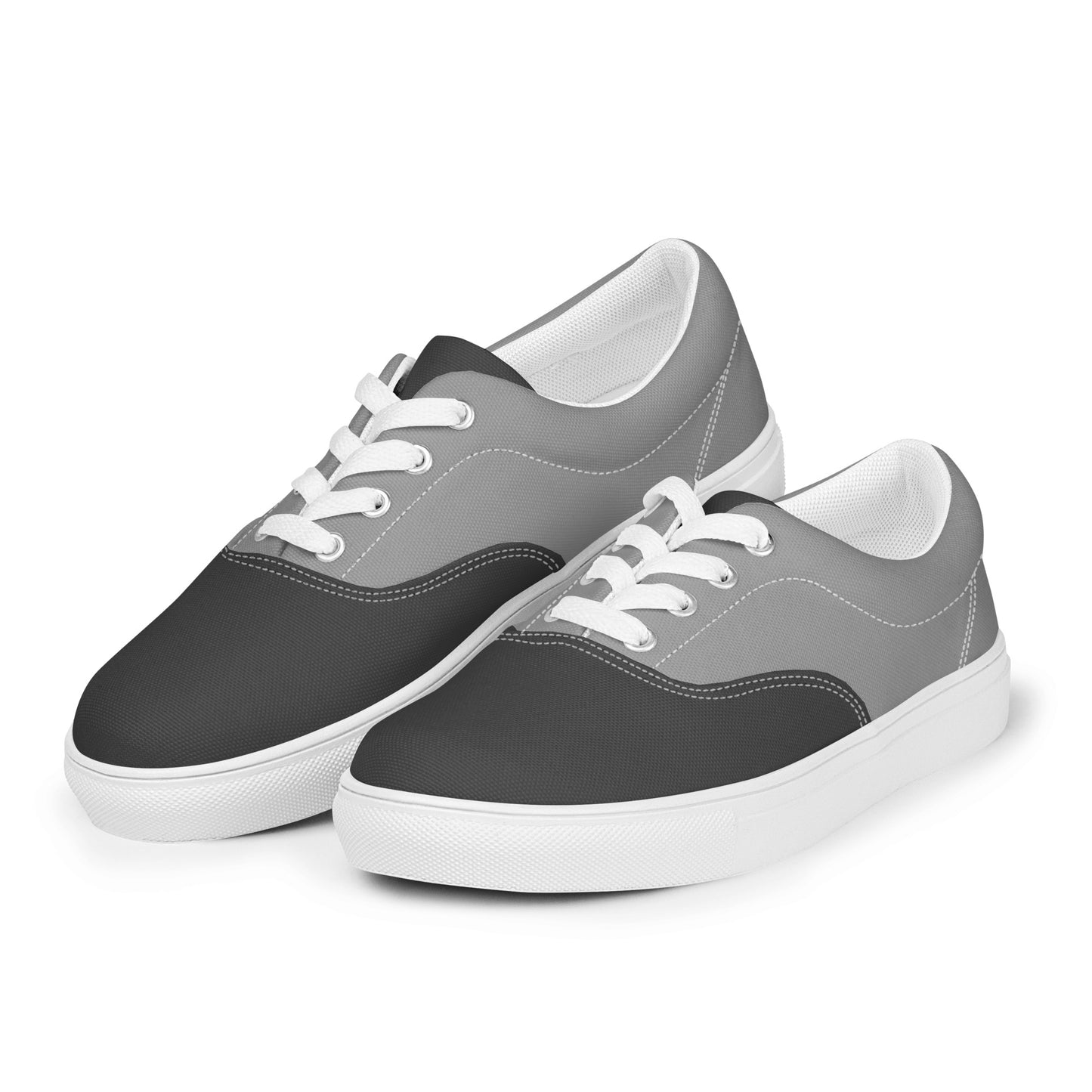 Men’s lace-up canvas shoes / gray tone