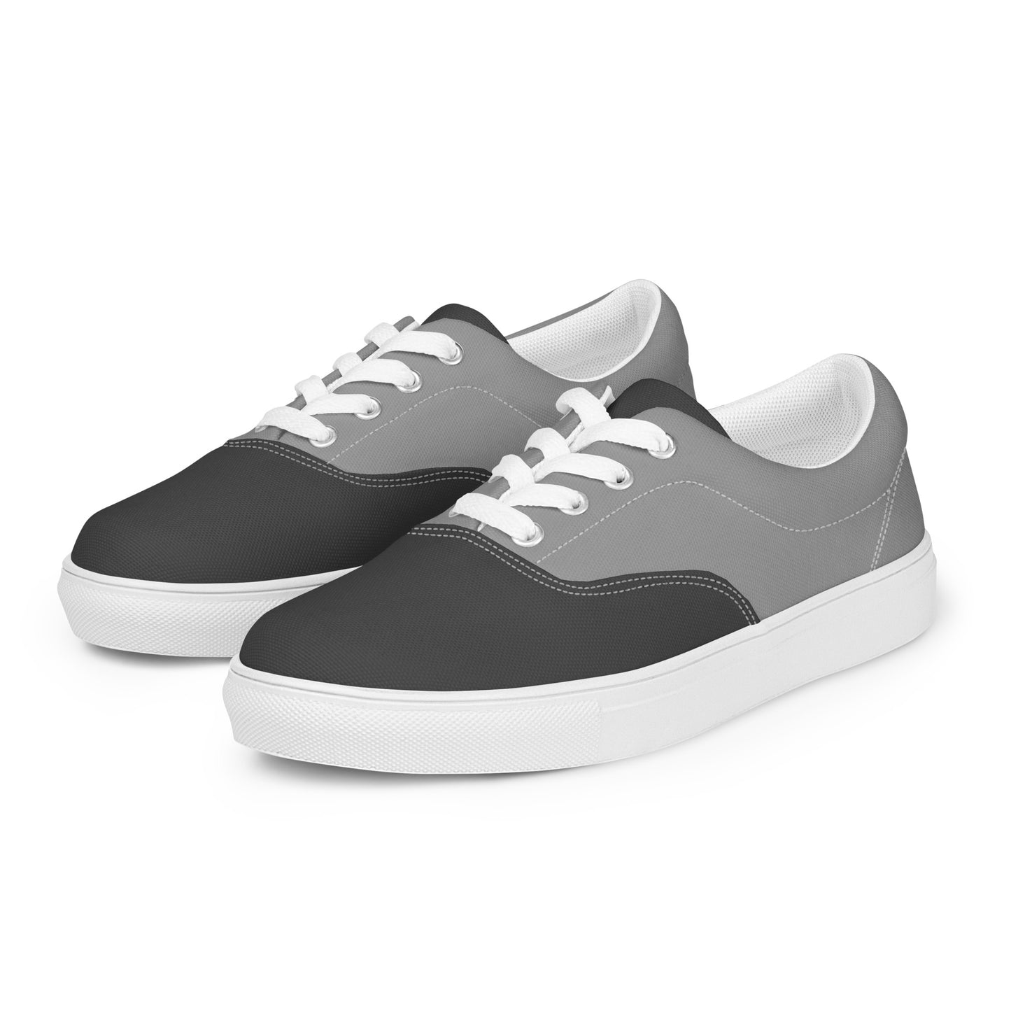 Men’s lace-up canvas shoes / gray tone