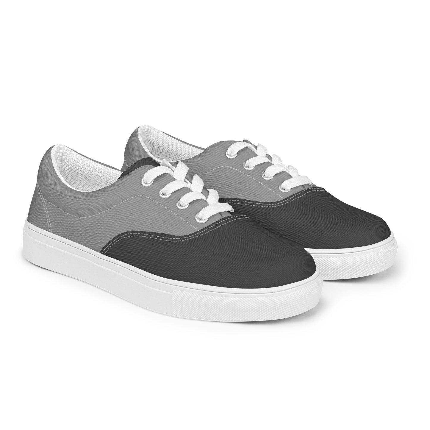 Men’s lace-up canvas shoes / gray tone